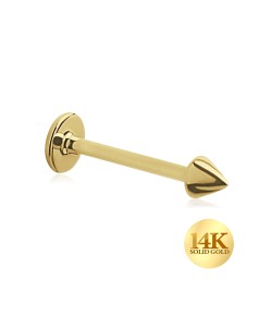 14K Gold Basic Labrets Piercing Cone 14KY MLBCN (MOQ 10 pcs)